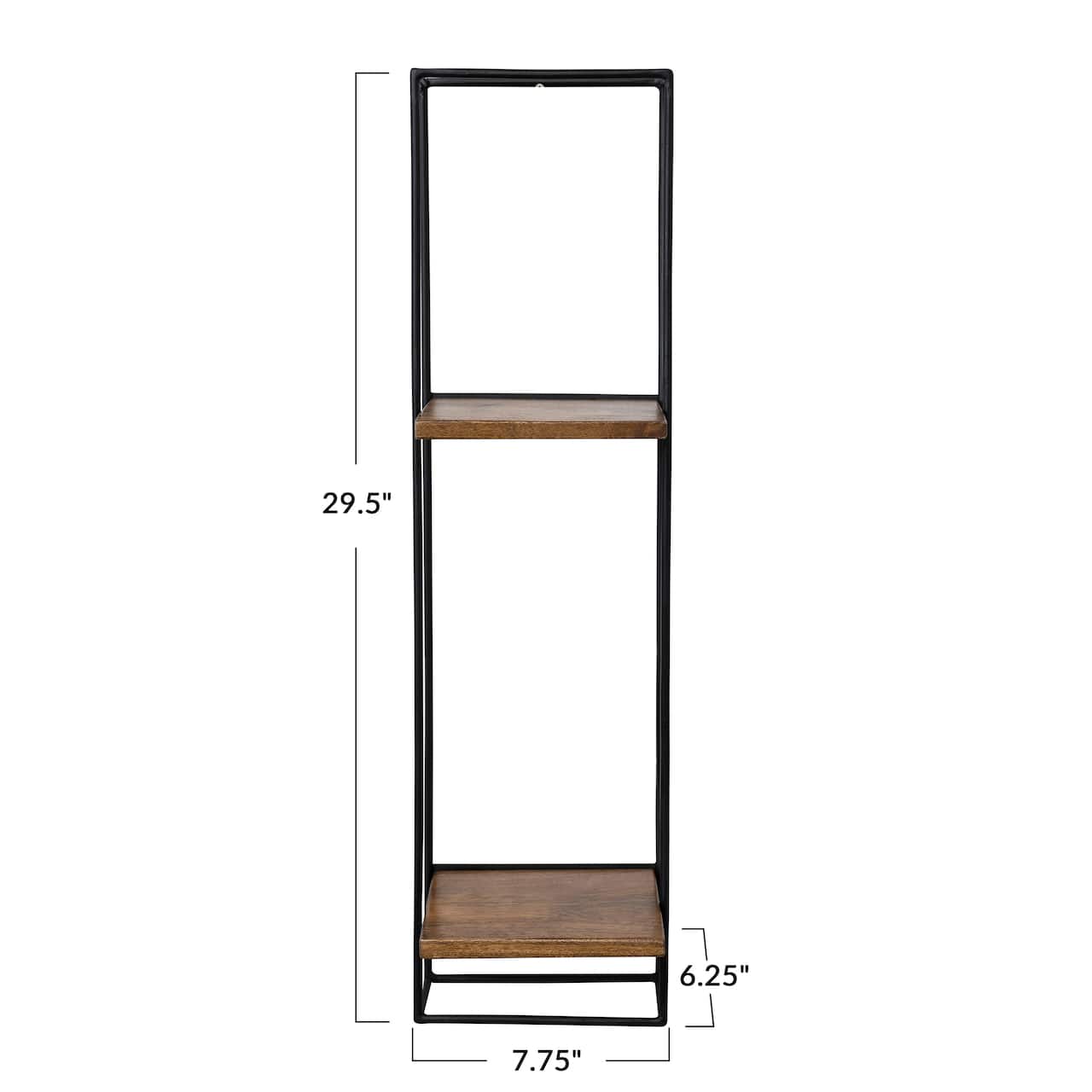 Hello Honey® Natural & Black Modern Metal & Wood Wall Shelf